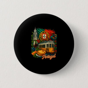 Portugal Flag Portugal Trip Portuguese Rooster Por 6 Cm Round Badge