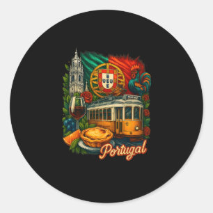 Portugal Flag Portugal Trip Portuguese Rooster Por Classic Round Sticker