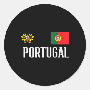 Portugal Flag Portuguese Footll Soccer Fan Men Wom Classic Round Sticker