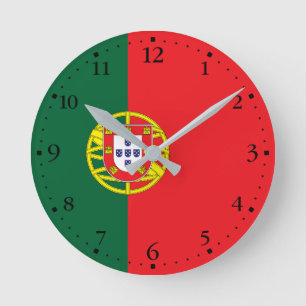 Portugal Flag Round Clock