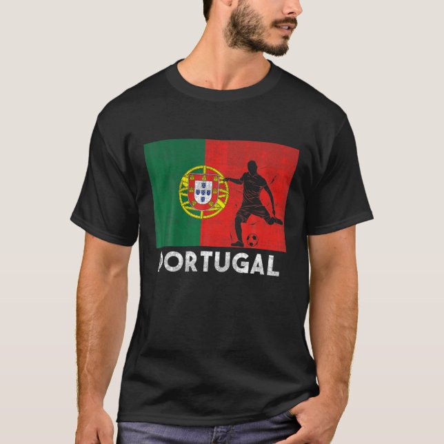 Portugal Flag Soccer Football Jersey Portugal Fan T-Shirt (Front)