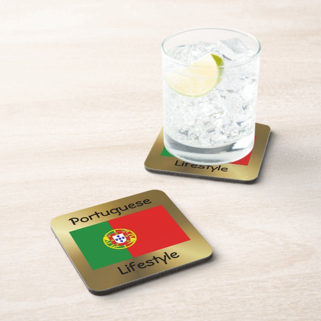 Portugal Flag+Text Coaster (Right Side)