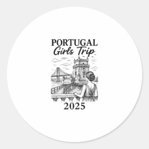 Portugal Girls Trip 2025 City Travel Vacation Classic Round Sticker