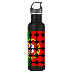 Portugal Girly Chic : Polka Dot Portuguese Flag 710 Ml Water Bottle