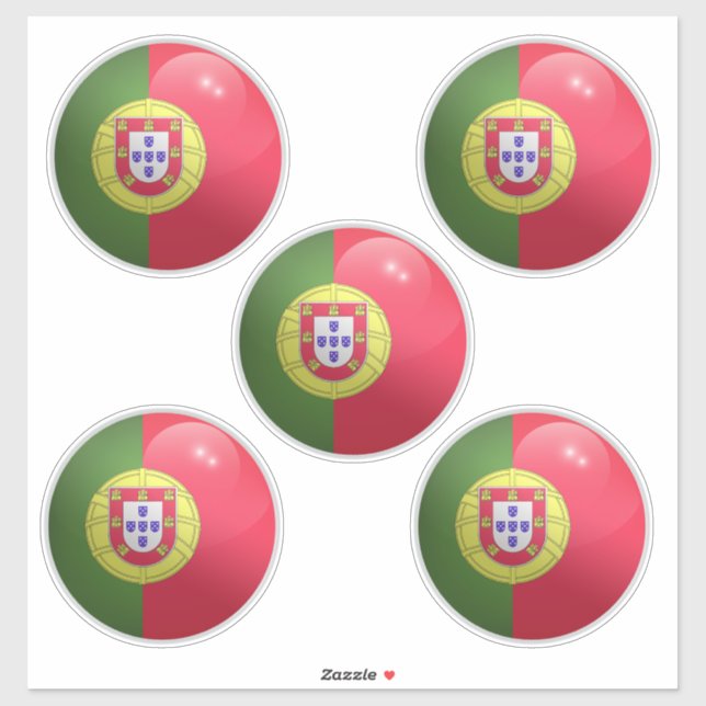 Portugal Glossy Circle Flag (Sheet)