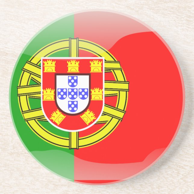 Portugal glossy flag coaster (Front)