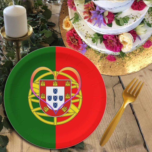 Portugal Heart plates, Portuguese flag / party Paper Plate (Creator Uploaded)