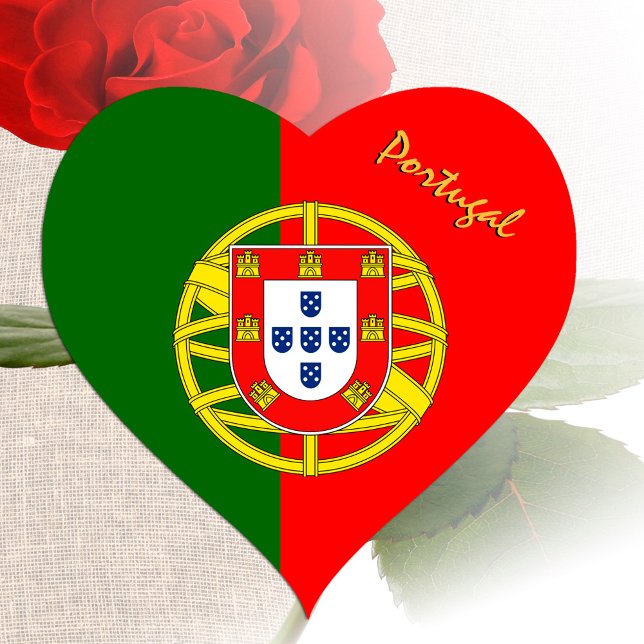 Portugal Heart Sticker, Patriotic Portuguese Flag Heart Sticker (Creator Uploaded)