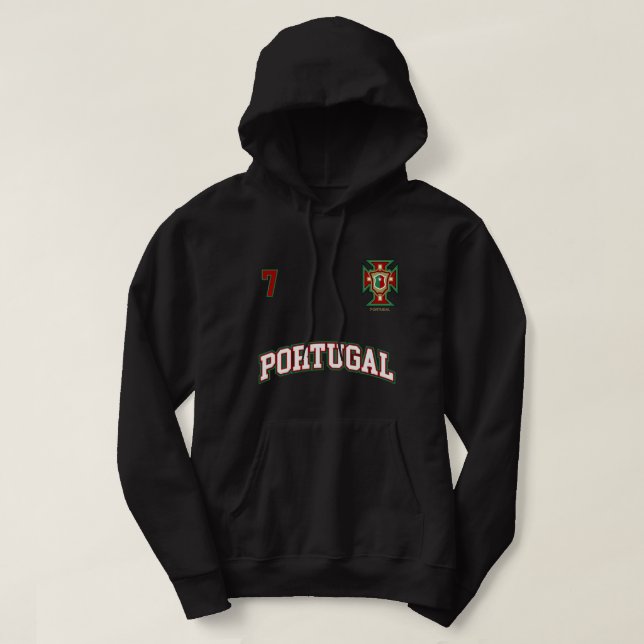 Portugal Hoodie Number 7 Soccer Team Sports Portug (Design Front)