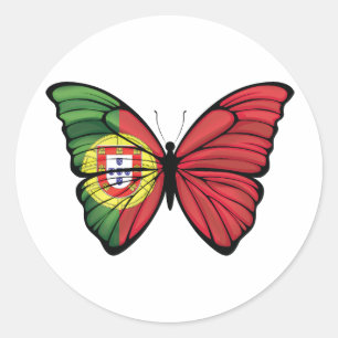 Portugal Hypolimnas Butterfly Classic Round Sti Sticker