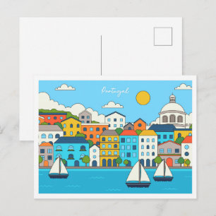 Portugal Illustration Travel Postcard