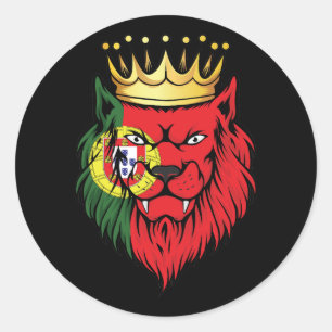 Portugal  Lion King Flag Classic Round Sticker