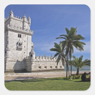 Portugal, Lisbon. Belem Tower, a UNESCO World 2 Square Sticker