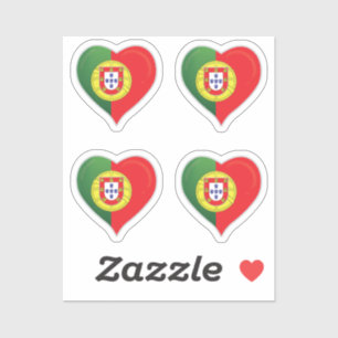 Portugal love flag pride heart sticker