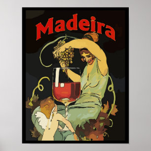 Portugal Madeira Grapes, Wine Poster