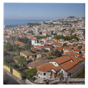 Portugal, Madeira Island, Funchal. Cable car Ceramic Tile