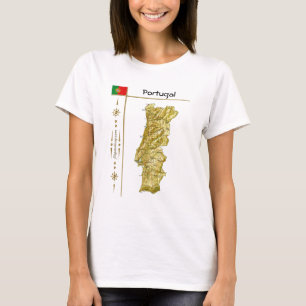 Portugal Map + Flag + Title T-Shirt