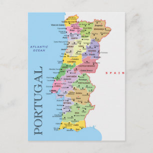 Portugal Map Postcard