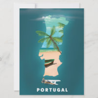 Portugal Map travel poster print.
