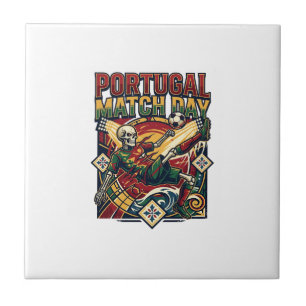 Portugal Match Day Skeleton Striker Nations Countr Ceramic Tile