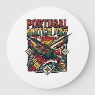 Portugal Match Day Skeleton Striker Nations Countr Large Clock