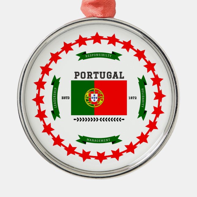 Portugal Metal Ornament (Front)