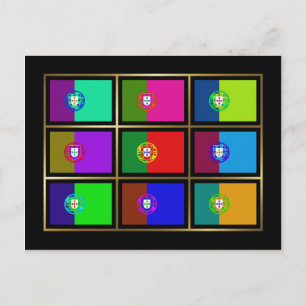 Portugal Multihue Flags Postcard