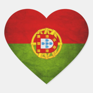 Portugal national flag heart sticker