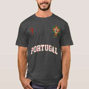 Portugal Number 7 Back Socceream Sportsee Flag vin T-Shirt