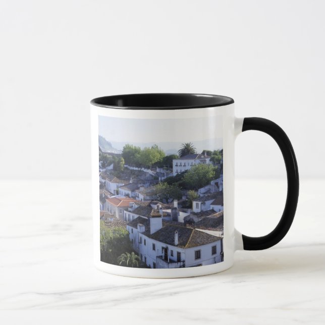Portugal, Obidos. Elevated view of whitewashed Mug (Right)