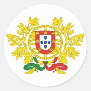 Portugal Official Coat Of Arms Heraldry Symbol Classic Round Sticker