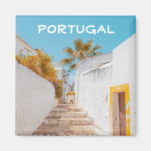 Portugal Old Stairway in Ferragudo in the Algarve Magnet