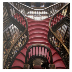 Portugal, Oporto (Porto). Stairs in historic Ceramic Tile
