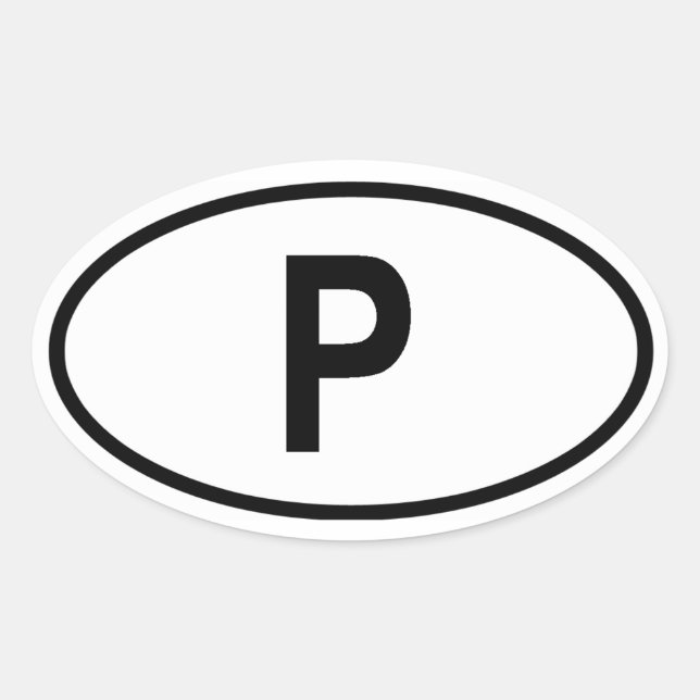 Portugal "P" Oval Sticker (Front)