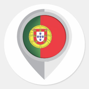 Portugal Pin Location Flag Classic Round Sticker
