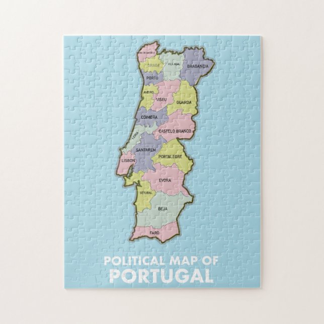 Portugal political map  jigsaw puzzle (Vertical)