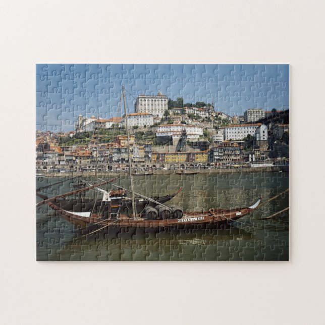 Portugal, Porto, Boat With Wine Barrels Jigsaw Puzzle (Horizontal)
