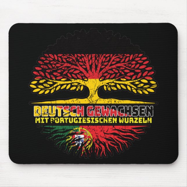 Portugal Portugiesisch Deutsch Deutschland Baum Mouse Pad (Front)