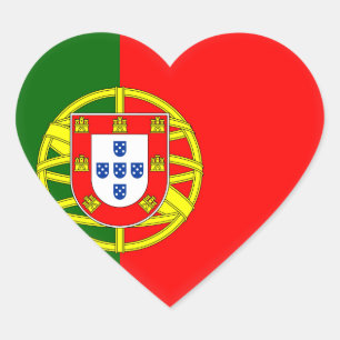 Portugal (Portuguese) Flag Heart Sticker