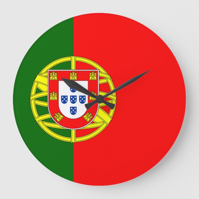 Portugal (Portuguese) Flag Large Clock (Front)