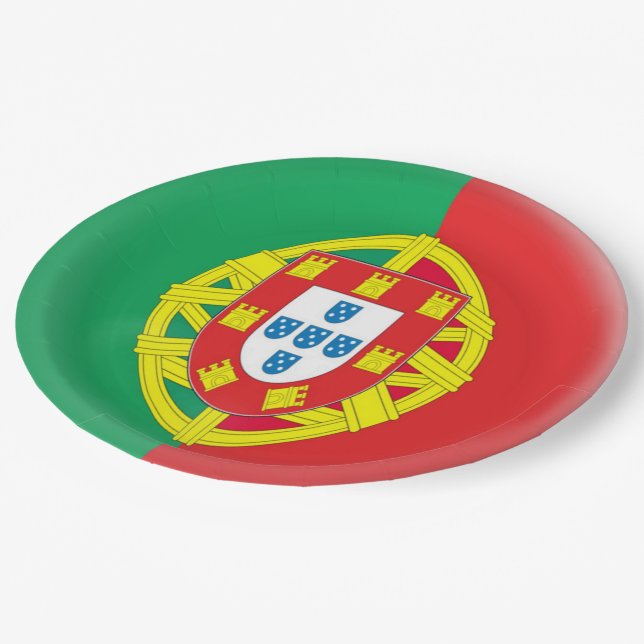 Portugal Portuguese Flag Paper Plate (Angled)