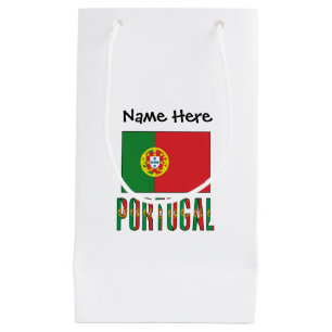 Portugal Portuguese Flag Personalised Name  Small Gift Bag