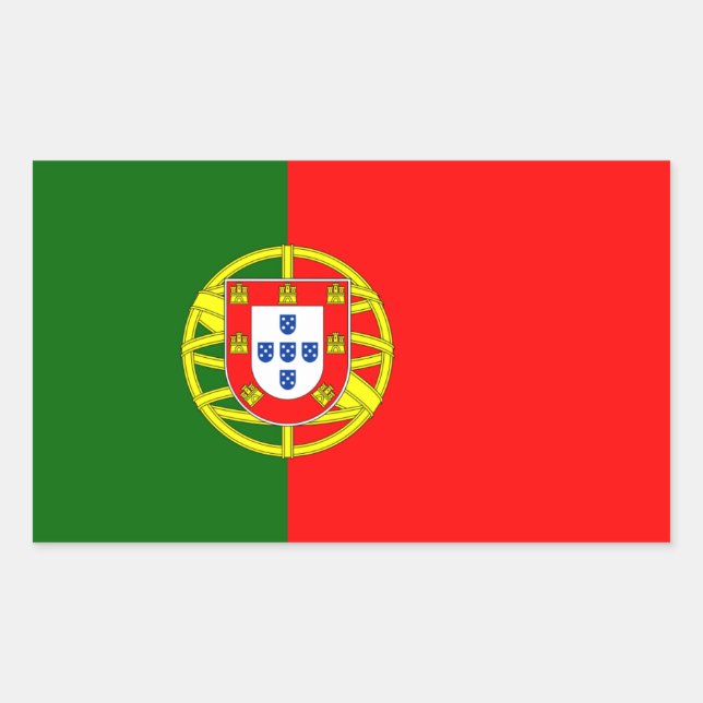 Portugal/Portuguese Flag Rectangular Sticker (Front)