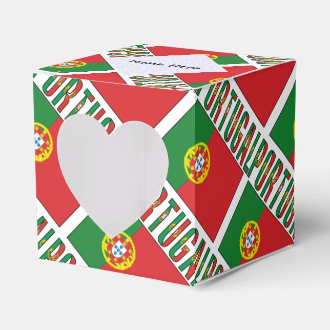 Portugal Portuguese Flag Tiled Personalised  Favour Box (Front Side)