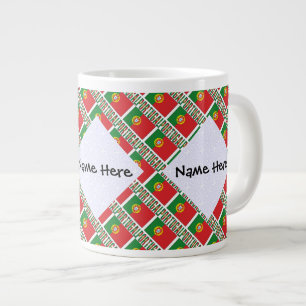 Portugal Portuguese Flag Tiled Personalised  Large Coffee Mug