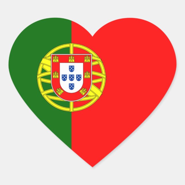 Portugal/Portuguese Heart Flag Heart Sticker (Front)