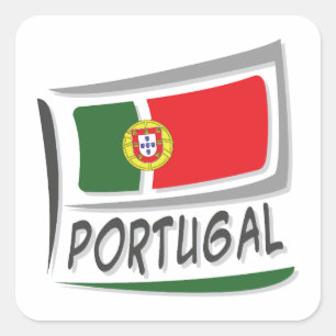Portugal  Pride X Flag Square Sticker