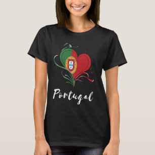 Portugal Proud Heart Pride Portuguese Flag Roots T-Shirt