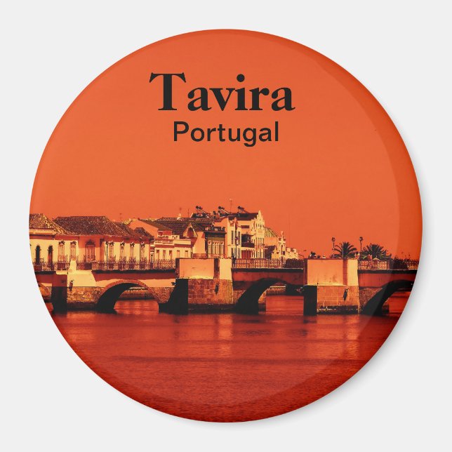 Portugal Roman Bridge in Tavira Souvenir Magnet (Front)