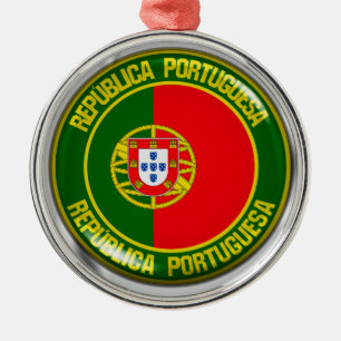Portugal Round Emblem Metal Ornament